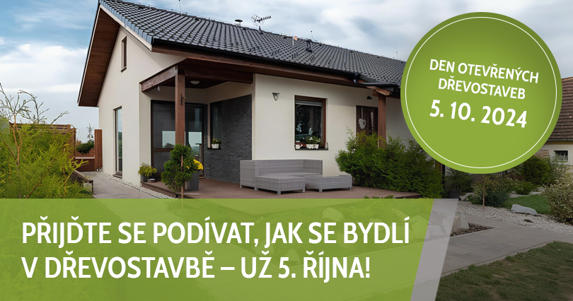 Přijďte se podívat, jak se bydlí v dřevostavbě. Den otevřených dřevostaveb startuje již 5. října
